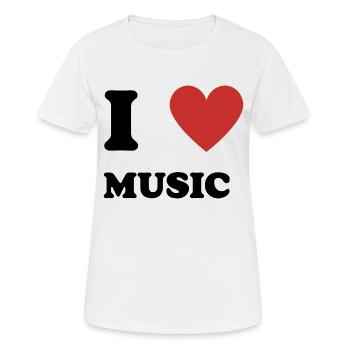 I Love Music - Women's Breathable T-Shirt - white - Front - AI Model Female 172 dark (172cm)
