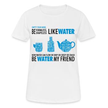 Être comme l'eau - T-shirt respirant Femme - blanc - Devant - AI Model Female 172 dark (172cm)