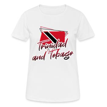 Trinité-et-Tobago - T-shirt respirant Femme - blanc - Devant - AI Model Female 172 dark (172cm)