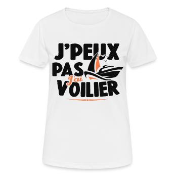 Je Peux Pas J'ai Voilier Cadeau De Voile - T-shirt respirant Femme - blanc - Devant - AI Model Female 172 dark (172cm)