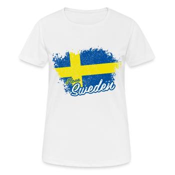J'aime la Suède - T-shirt respirant Femme - blanc - Devant - AI Model Female 172 dark (172cm)