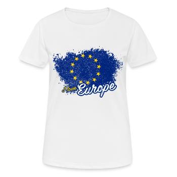 Ich liebe Europa - Frauen T-Shirt atmungsaktiv - Weiß - Vorne - AI Model Female 172 dark (172cm)