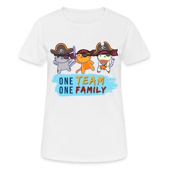 team familie katze pirat bachelorette party vater - Frauen T-Shirt atmungsaktiv - Weiß - Vorne - AI Model Female 172 dark (172cm)