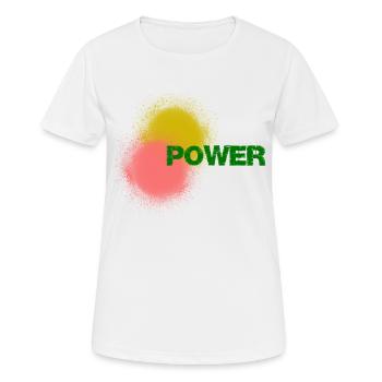 Power - Frauen T-Shirt atmungsaktiv - Weiß - Vorne - AI Model Female 172 dark (172cm)