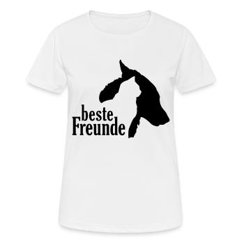 Dog Cat Best Friends Faithful Companion Companion - Women's Breathable T-Shirt - white - Front - AI Model Female 172 dark (172cm)