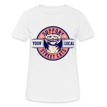 SOUTENEZ VOS CHATS DE RUE LOCAUX - T-shirt respirant Femme - blanc - Devant - AI Model Female 172 dark (172cm)
