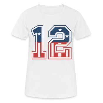 Numéro 12 États-Unis - T-shirt respirant Femme - blanc - Devant - AI Model Female 172 dark (172cm)