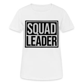 Conception du leader de l’escouade Shield - T-shirt respirant Femme - blanc - Devant - AI Model Female 172 dark (172cm)