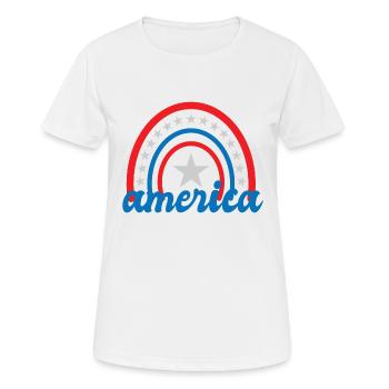 america - Women's Breathable T-Shirt - white - Front - AI Model Female 172 dark (172cm)