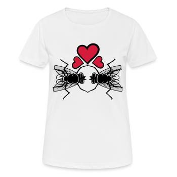 Houseflies in love Couple Hearts - Women's Breathable T-Shirt - white - Front - AI Model Female 172 dark (172cm)