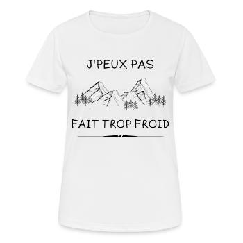 TROP FROID - T-shirt respirant Femme - blanc - Devant - AI Model Female 172 dark (172cm)