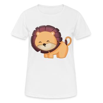 Niedlicher Löwe - Frauen T-Shirt atmungsaktiv - Weiß - Vorne - AI Model Female 172 dark (172cm)