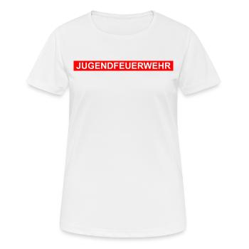 Jugendfeuerwehr - Frauen T-Shirt atmungsaktiv - Weiß - Vorne - AI Model Female 172 dark (172cm)