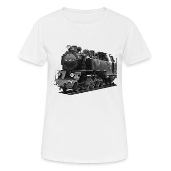 Lokomotive BR 99 Schmalspur Reichsbahn Molli - Frauen T-Shirt atmungsaktiv - Weiß - Vorne - AI Model Female 172 dark (172cm)