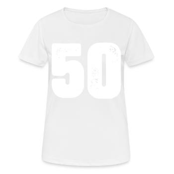 50 number jersey - Women's Breathable T-Shirt - white - Front - AI Model Female 172 dark (172cm)