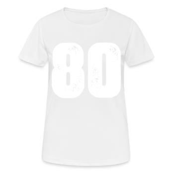 80 Zahl Trikot - Frauen T-Shirt atmungsaktiv - Weiß - Vorne - AI Model Female 172 dark (172cm)