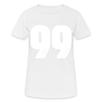 99 Maillot numéro - T-shirt respirant Femme - blanc - Devant - AI Model Female 172 dark (172cm)