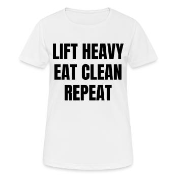 Soulever lourd - T-shirt respirant Femme - blanc - Devant - AI Model Female 172 dark (172cm)