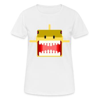 Requin PixelArt - T-shirt respirant Femme - blanc - Devant - AI Model Female 172 dark (172cm)