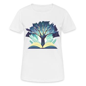 Lesen Baum Buch Leser Buchliebhaber Bücher - Frauen T-Shirt atmungsaktiv - Weiß - Vorne - AI Model Female 172 dark (172cm)