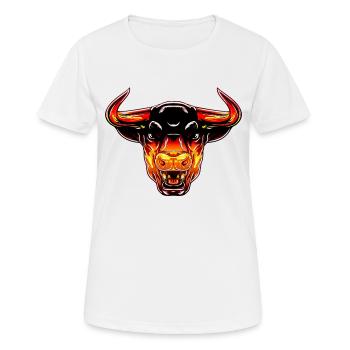 Bullenkopf Kuh Schwarz Weiß Niedlich Rot Lustiger Rancher Bulle - Frauen T-Shirt atmungsaktiv - Weiß - Vorne - AI Model Female 172 dark (172cm)