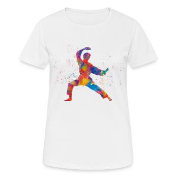 Karaté-art martial - T-shirt respirant Femme - blanc - Devant - AI Model Female 172 dark (172cm)