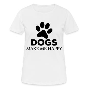 Dog Hund - Frauen T-Shirt atmungsaktiv - Weiß - Vorne - AI Model Female 172 dark (172cm)