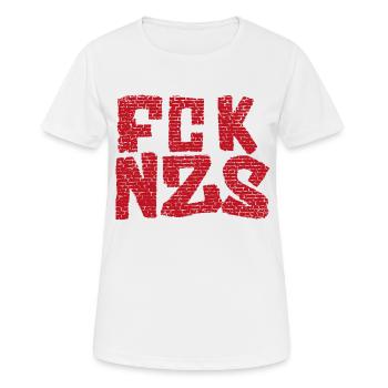 FCKNZS Mur Rouge - T-shirt respirant Femme - blanc - Devant - AI Model Female 172 dark (172cm)