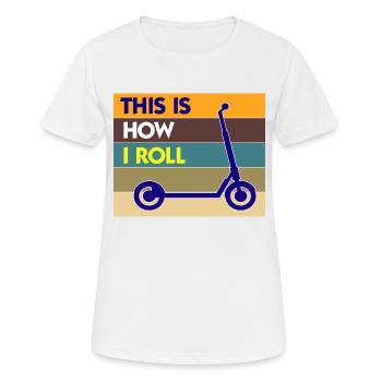 E-Scooter Roller Scooter - T-shirt respirant Femme - blanc - Devant - AI Model Female 172 dark (172cm)
