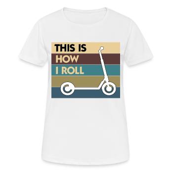 E-Scooter Roller Scooter - T-shirt respirant Femme - blanc - Devant - AI Model Female 172 dark (172cm)