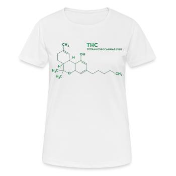 Molécule de THC - T-shirt respirant Femme - blanc - Devant - AI Model Female 172 dark (172cm)
