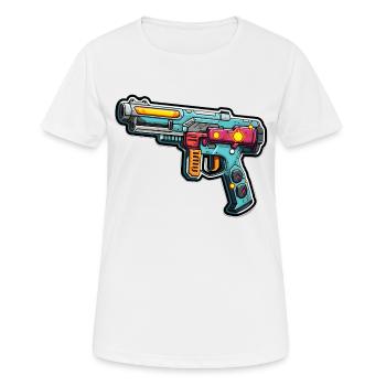Space weapons in graffiti style - Women's Breathable T-Shirt - white - Front - AI Model Female 172 dark (172cm)