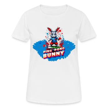 Ping Pong Table Tennis Bunny - T-shirt respirant Femme - blanc - Devant - AI Model Female 172 dark (172cm)