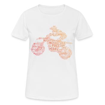 Freestyle Motocross Dirtbike Dirt Biker Supermotard - T-shirt respirant Femme - blanc - Devant - AI Model Female 172 dark (172cm)