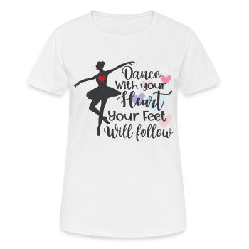 Tanzen Sie mit ganzem Herzen - Frauen T-Shirt atmungsaktiv - Weiß - Vorne - AI Model Female 172 dark (172cm)