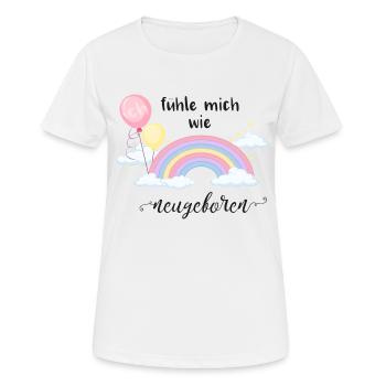 Ich fühle mich wie neugeboren Mädchen - Frauen T-Shirt atmungsaktiv - Weiß - Vorne - AI Model Female 172 dark (172cm)
