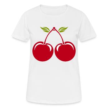 cerises - T-shirt respirant Femme - blanc - Devant - AI Model Female 172 dark (172cm)