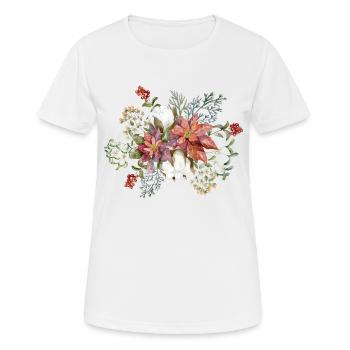 Gui et poinsettia - T-shirt respirant Femme - blanc - Devant - AI Model Female 172 dark (172cm)