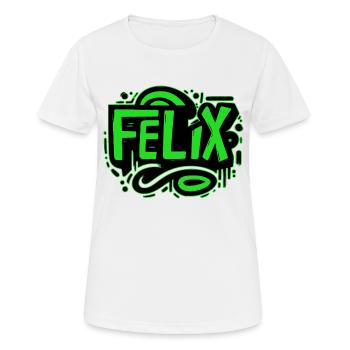 Felix Name Graffiti green - Women's Breathable T-Shirt - white - Front - AI Model Female 172 dark (172cm)