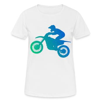 Freestyle Motocross Supermoto Dirt Bike Motocross - Frauen T-Shirt atmungsaktiv - Weiß - Vorne - AI Model Female 172 dark (172cm)