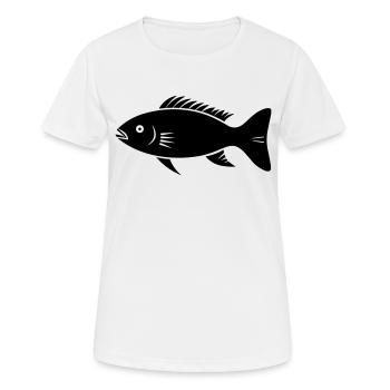 Poisson petite carpe - T-shirt respirant Femme - blanc - Devant - AI Model Female 172 dark (172cm)