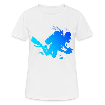 Plongée sous-marine Plongée libre Plongée sous-marine femme - T-shirt respirant Femme - blanc - Devant - AI Model Female 172 dark (172cm)