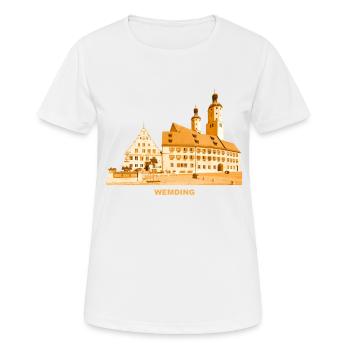 Hôtel de ville de Wemding, Souabe, Danube, Ries, Bavière - T-shirt respirant Femme - blanc - Devant - AI Model Female 172 dark (172cm)
