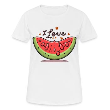 WASSERMELONE - Frauen T-Shirt atmungsaktiv - Weiß - Vorne - AI Model Female 172 dark (172cm)
