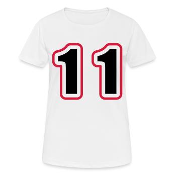 11 Number College - Women's Breathable T-Shirt - white - Front - AI Model Female 172 dark (172cm)