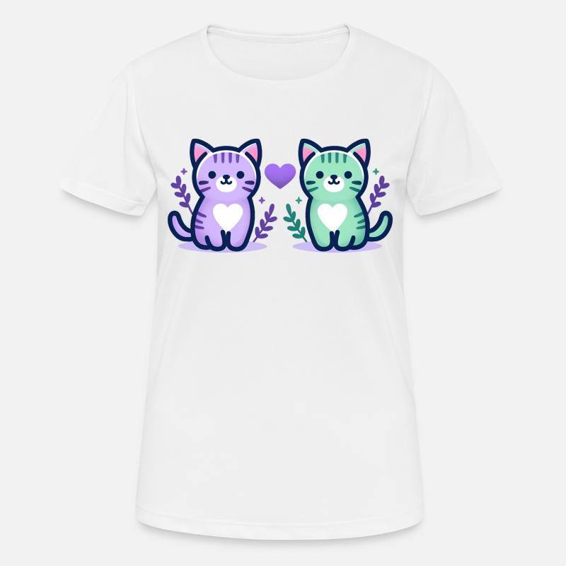 Cat Love - Women's Breathable T-Shirt - white
