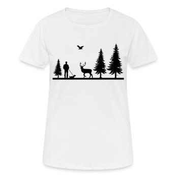 Hunter - Women's Breathable T-Shirt - white - Front - AI Model Female 172 dark (172cm)