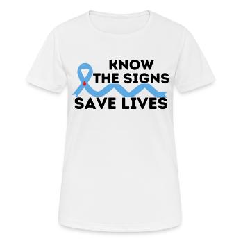 Connaître les signes, sauver des vies, diabète - T-shirt respirant Femme - blanc - Devant - AI Model Female 172 dark (172cm)