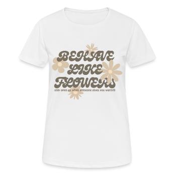 Sagesse florale - T-shirt respirant Femme - blanc - Devant - AI Model Female 172 dark (172cm)