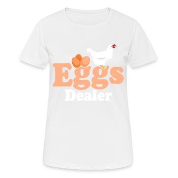 Eggs Dealer Chicken Farming Hen Rooster Farmer - Frauen T-Shirt atmungsaktiv - Weiß - Vorne - AI Model Female 172 dark (172cm)